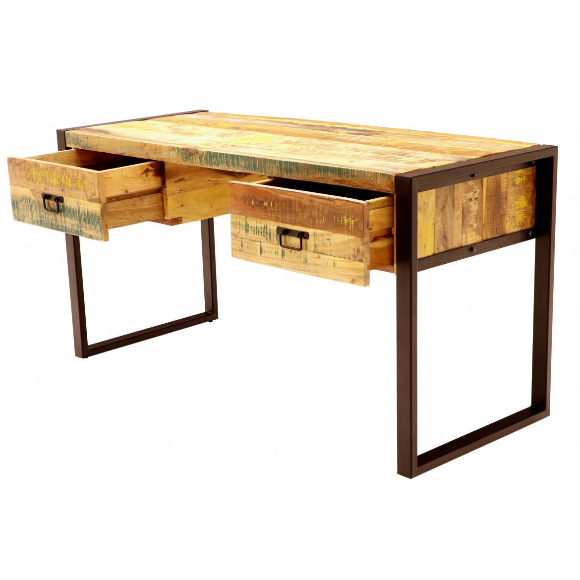 retro stůl s kovovými rámy